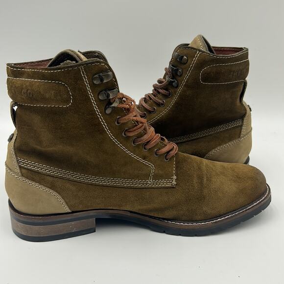 THE SUPERDRY CO. EDMOND COGNAC MENS LEATHER BOOT SIZE 12